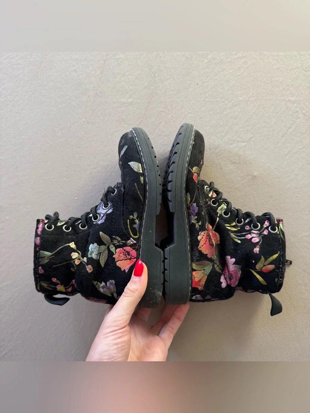 Girls Steve Madden BETTYY Floral LACE-UP BOOTS